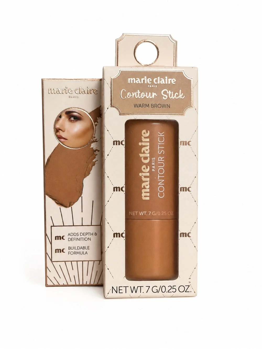 Marie Claire Contour Stick Warm Brown 0.25 oz New